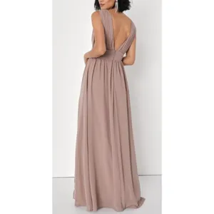 Lulu's Heavenly Hues Taupe Blush‎ Gown Maxi Long Dress MEDIUM NWT Formal thumbnail 5