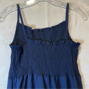 Navy Blue Maxi Dress tiered smocked boho women’s size medium NEW thumbnail 5