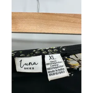 Luna Skies Y2k Floral Midi Skirt Women‎ Sz XL Black Feminine Dark Fairy Coquette thumbnail 6