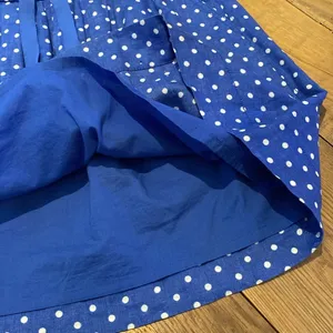 J Crew Linen Polka Dot Lined w Pockets Elasticated Waist Ribbon Tie Skirt 8 thumbnail 4