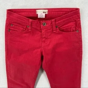 BDG‎ Pink Denim Stretch Cropped Skinny Jean Low Rise Size 26 thumbnail 3