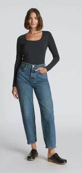 NWT Everlane The Long-Sleeve Supima® Square-Neck Bodysuit thumbnail 1