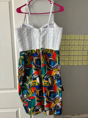 African print mini dress White Size L thumbnail 4