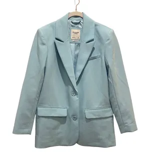 Abercrombie & Fitch Boyfriend Oversized Blazer‎ Women XS Light Blue Relaxed Fit thumbnail 1