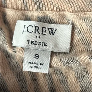 J. Crew Teddie Black Tan Animal Print Zebra Long Sleeve Sweater Top‎ Small thumbnail 5