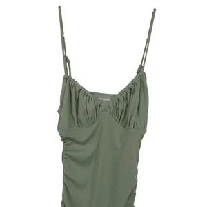 Princess Polly Mini Dress Size 0 Green Excellent Ruched Ribbed Bodycon Sage Hoco thumbnail 2