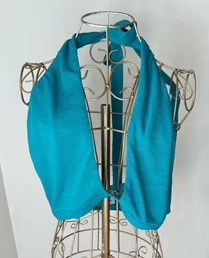 Princess Polly Deep V Halter Crop Top Open Back Size US 12 Teal thumbnail 1