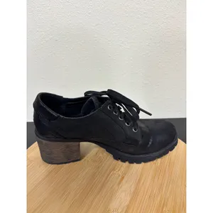 B52 by Bullboxer Booties‎ Women 9 Black Lace Up Lug Sole Block Heel Boots thumbnail 10