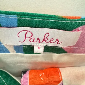 Parker Weslyn Tropical Belted Linen Mini‎ Dress Size 6 thumbnail 2