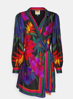 NWT Farm Rio FLOWER SEASON SCARF WRAP MINI DRESS - Day dress thumbnail 6