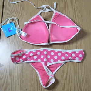 New Women’s Vintage Polka Dot Thong Swimsuit Bikini Size XLarge thumbnail 2