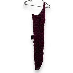 Lulus Already RSVP'd Plum Purple Ruched‎ One-Shoulder Bodycon Dress Sz S NEW thumbnail 6