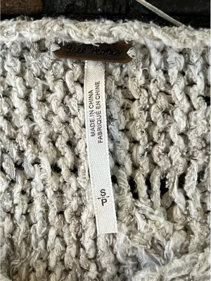Free People Cotton Chunky Knit Oversized Open Knit Sweater size small 🤍 thumbnail 6