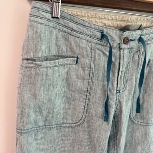 The North Face Womens Railroad Striped‎ Linen Blend Drawstring Pants Size 10 S thumbnail 2