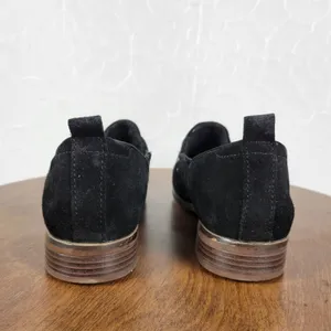 Clarks Collection Trish Bell Womens Size 7 Black Suede Studded Slip On Booties thumbnail 3