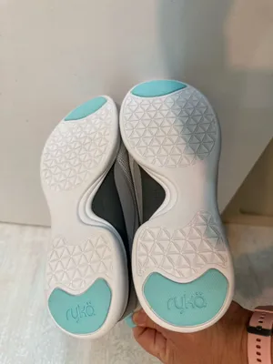 Ryka Tula Myla Lightweight Athletic Sneakers. Lt Gray with Teal Accents thumbnail 5