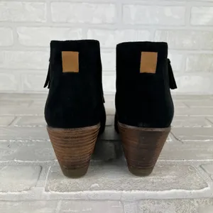 Dr Scholls Ankle Booties Womens 9 M Black Faux Suede Wedge Lace Up Zipper Nelly thumbnail 3