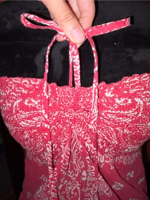 Raviya Vintage Y2K Strapless Coral-Pink Bandana Print Dress thumbnail 3