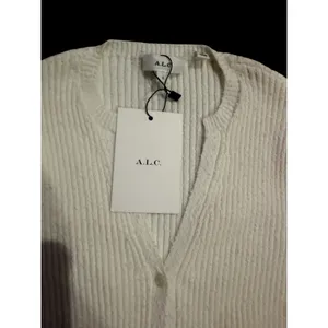 NWT A.L.C. Miller Rib Knit Cardigan White‎ Button Front V-Neck Sweater Small thumbnail 7