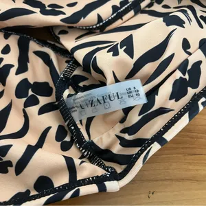 Zaful Animal Print Plunge Bikini‎ Top Tan Black Size 8 NEW thumbnail 6