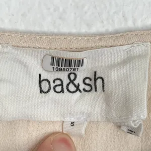 BA&SH Fani Ruffle-trimmed‎ Crepe Top in Cream thumbnail 6