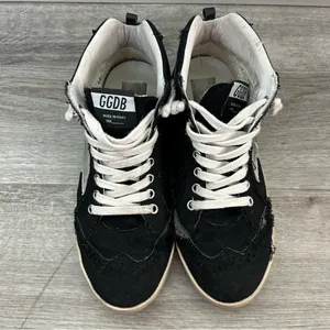 Golden Goose Mid Star Black High Top Skater Sneakers Streetwear Italian Size 37 thumbnail 4