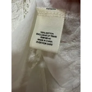 Ultra Pink White Embroidered Lace Victorian Mock Neck Cotton Blouse Top Medium thumbnail 15