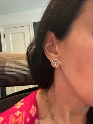 Kate Spade pink sparkley earrings nwt $69 “She Has Spark” in box thumbnail 6