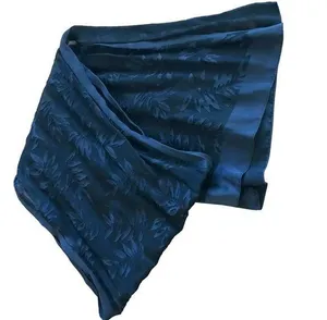 Vintage Black Leaf Large Scarf, Vintage Wrap, Extra Long Rectangular Scarf thumbnail 1