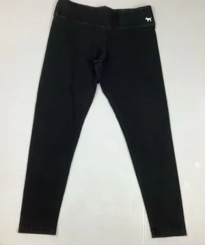 Victoria’s Secret PINK Black Classic Cotton Leggings Dog Logo Size Large thumbnail 1