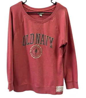 Vintage Cotton Blend Mauve Old Navy Scoop Neck French Terry Sweatshirt Large thumbnail 1