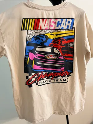 Nascar Cream Tee with Multicolor Racing Logo thumbnail 6