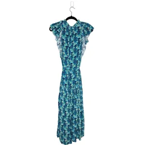 Sundance Tierra Floral Button Down Midi Dress Women's Blue Size Petite Large PL thumbnail 3