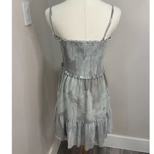 Aritzia Wilfred Catamaran Mini Dress Smocked Gray Medium‎ thumbnail 3