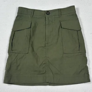 Maeve by Anthropologie Cargo Skirt Womens XS Mini Festival Gorpcore‎ Olive Green thumbnail 3