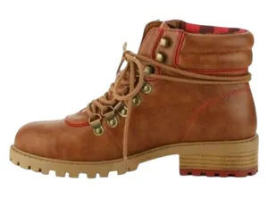 MIA Lance Cognac Luggage Brown/Red Lace Up Ankle Hiking Boots NIB - Size 6 thumbnail 1