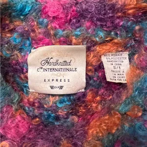 Vintage 1990s Compagnie Internationale Express Handknitted Curly Mohair Sweater‎ thumbnail 5
