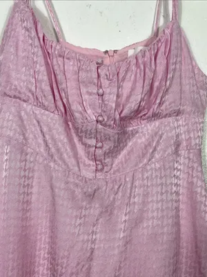 Astr Pink Tie-Shoulder Mini Dress with Ruched Bodice Size M 100% Viscose thumbnail 6