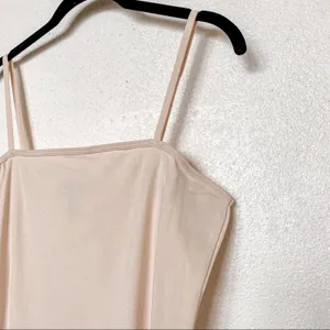 Topshop Nude Bodycon Square Neck Sheath Midi Dress Size 8 thumbnail 3