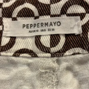Peppermayo Brown Geometric Mod High Waisted Straight Leg Pants Boho Retro Size 6 thumbnail 7
