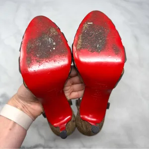 Christian Louboutin Vintage Y2K Activa Leather Cork Strappy Stiletto Heel Sandal thumbnail 12