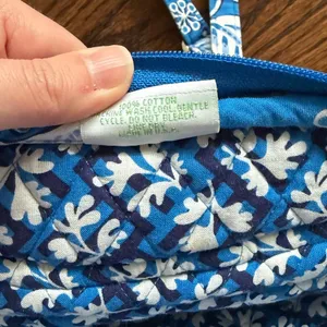 Vera Bradley Blue Lagoon Indian Block Print Floral Quilted Back Pack 12x10 thumbnail 4