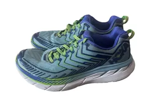 Hoka One One‎ Clifton 4 Athletic Women's Shoes Size 8.5 Green/Blue thumbnail 1