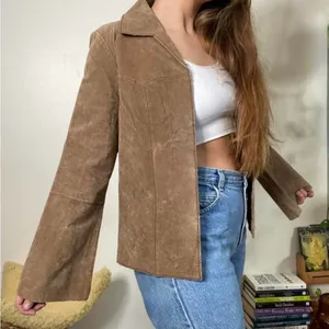 Vintage Faded Glory Boho Suede Western Jacket Bell Sleeve Retro Penny Lane L thumbnail 1