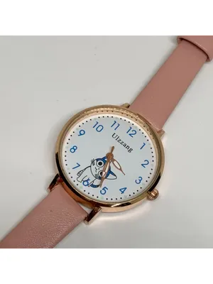 Women’s cat dial gold tone women’s watch 32mm quartz analog pink leather running thumbnail 2