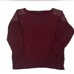 Cable & Gauge Burgundy Studded Sweater thumbnail 4