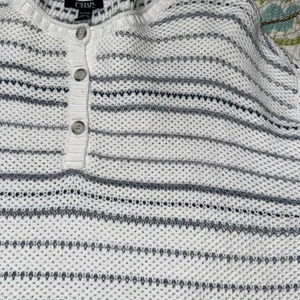 Chaps by Ralph Lauren women's size XL Blue and White Striped Sweater long sleeve thumbnail 3