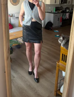 Hollister Faux Leather Skirt thumbnail 3