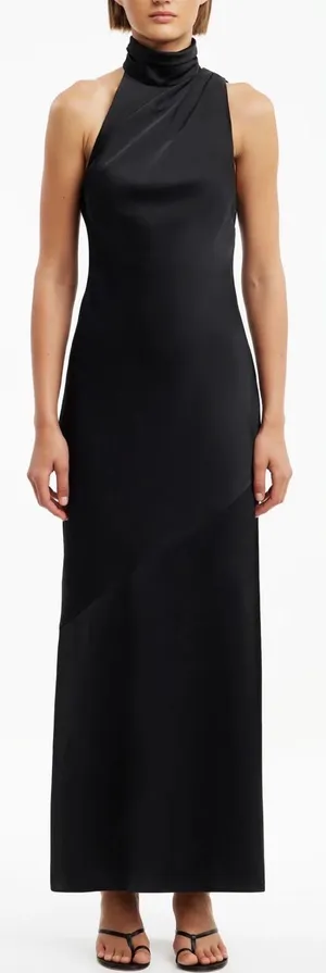 NEW Significant Other Nadia black satin dress sz 12 thumbnail 1