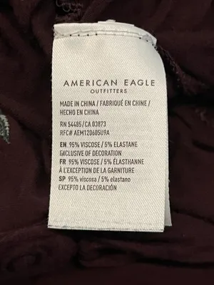 American Eagle Outfitters Shirt Womens XS Purple Embroidered Peplum Scoop Top thumbnail 10